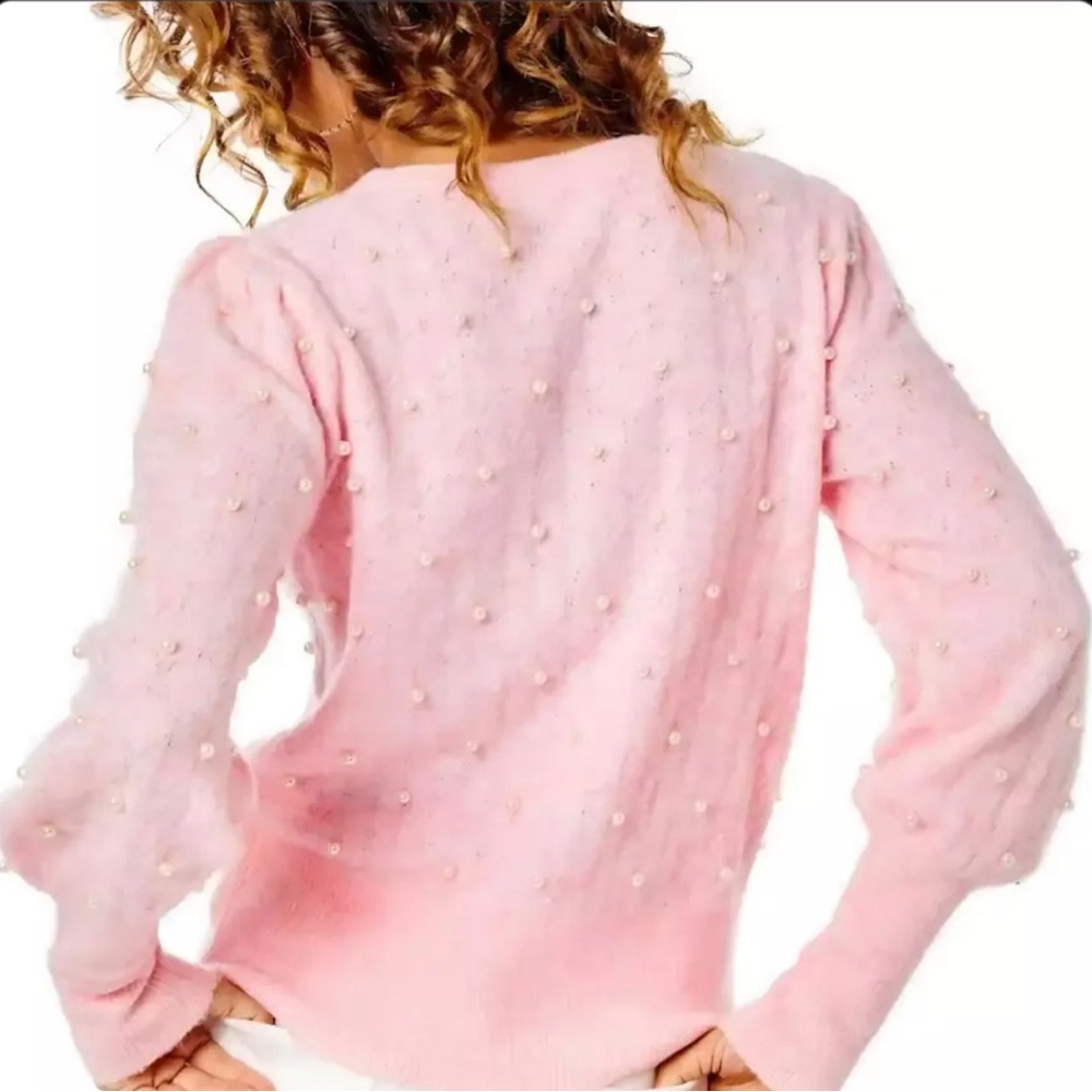 Lilly Pulitzer Pink Pearl Sweater Size XL EUC - Picture 2 of 8